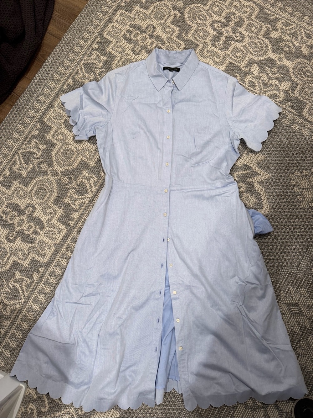 Banana Republic Scallop-Trim Shirt Dress